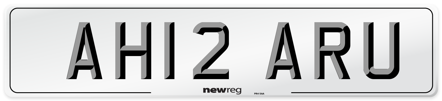 AH12 ARU Number Plate from New Reg